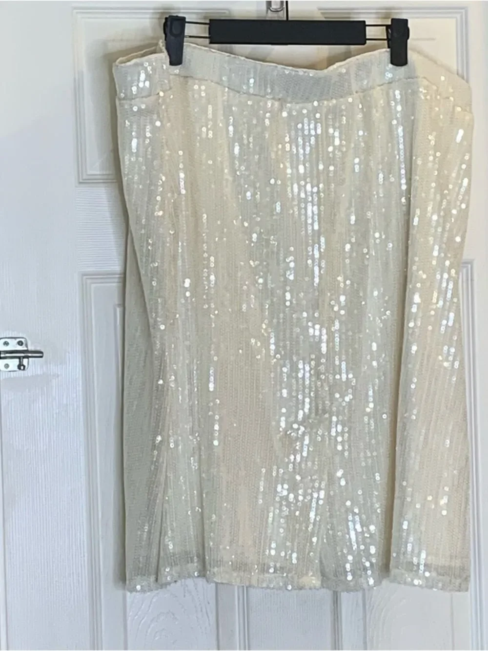 Lane Bryant Sequin Skirt Cream White Size 22/24